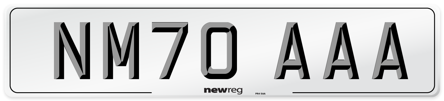 NM70 AAA Number Plate from New Reg